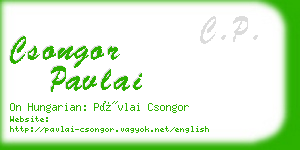 csongor pavlai business card